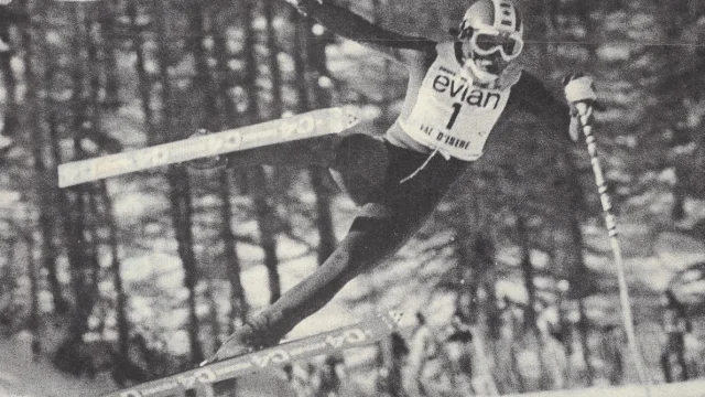 Photo ancienne d'un skieur à Val d'Isère