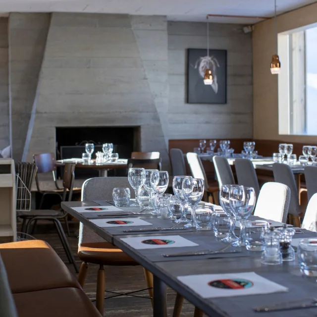 Interior of Daltitude Le Signal Restaurant in Val Disere