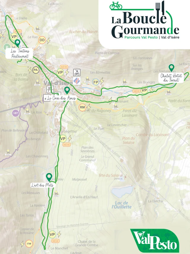 Plan De La Boucle Gourmande Val Pesto A Val Disere Ete 2024