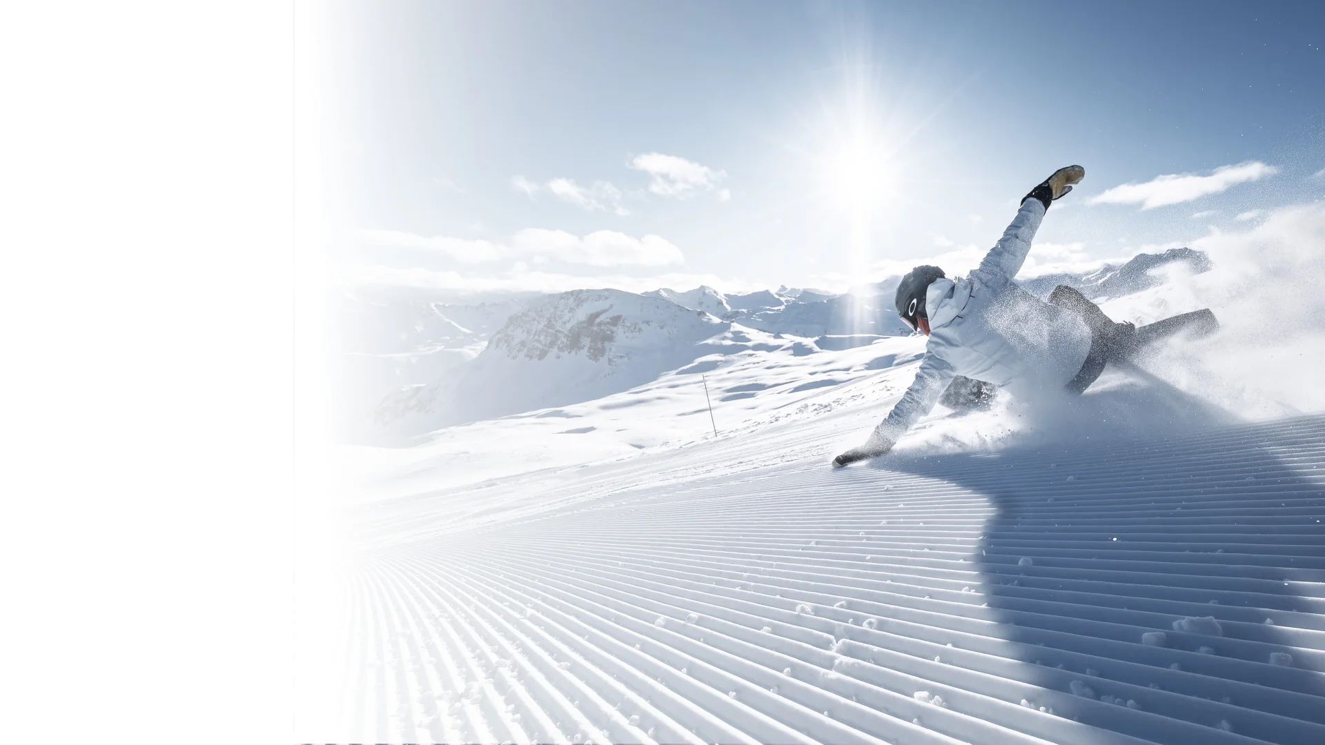 Hp Snowboarder Carving On The Val Disere Slopes